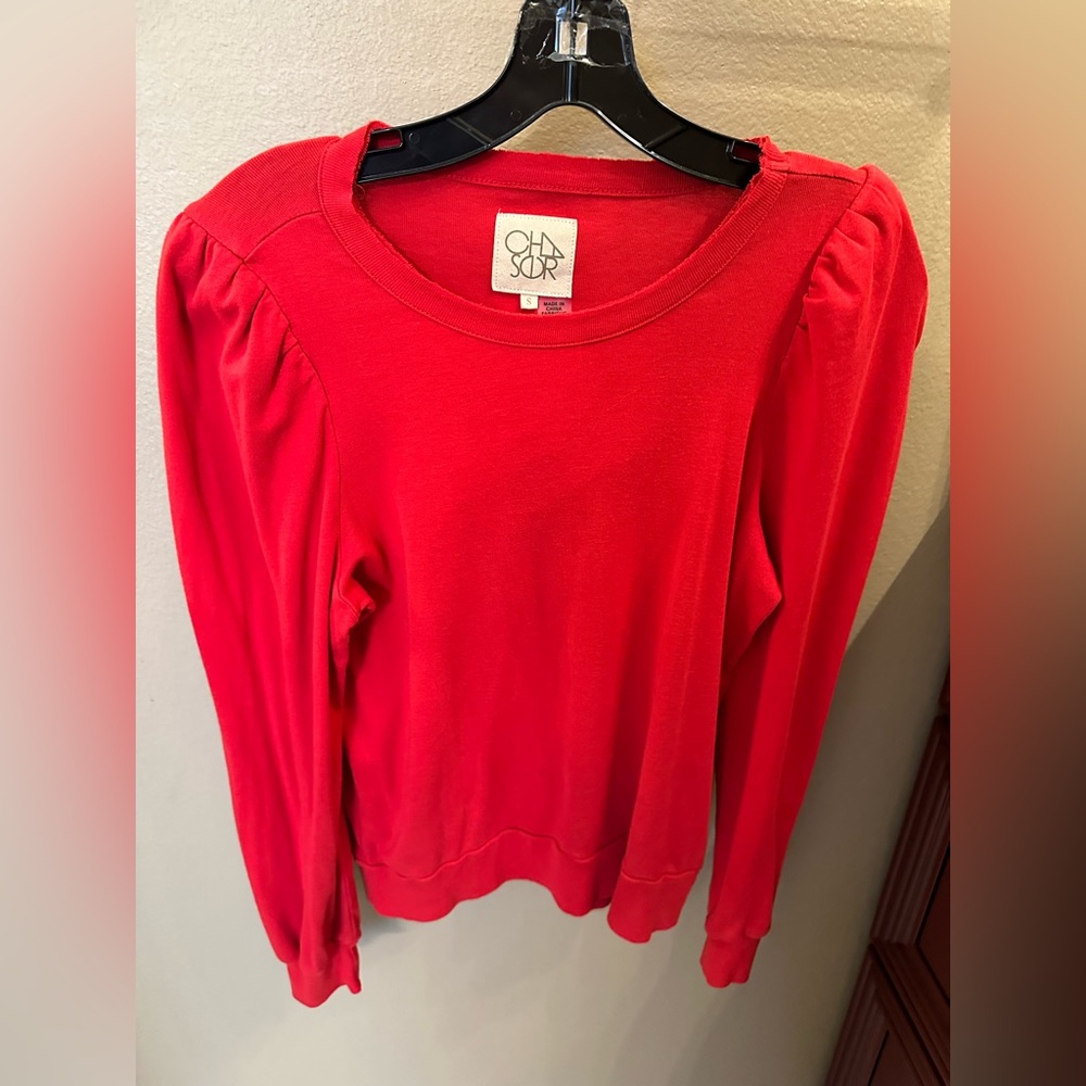 Cha Sor Red Long Sleeve Top